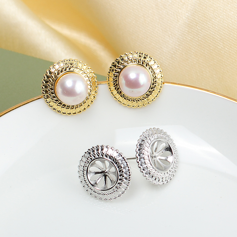 ต่างหูมุกแบบติดหู ชุบทองบนทองแ - Pearl Stud Earrings บทวิจารณ์และราคา