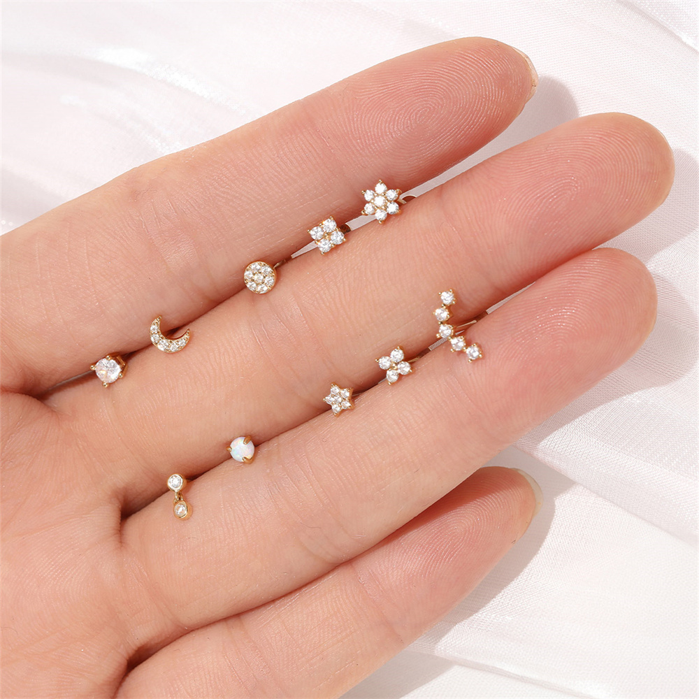 Aide DIY ต่างหูมุกเพทายสีทอง14 - Pearl Stud Earrings บทวิจารณ์และราคา