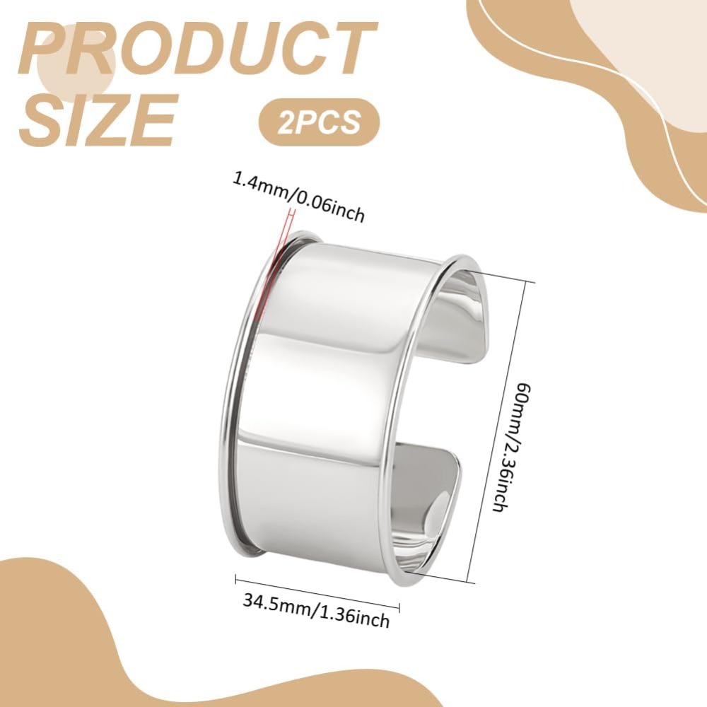 2pcs Platinum ร่องกําไลข้อมือ  - Cuff Bangle Bracelet บทวิจารณ์และราคา