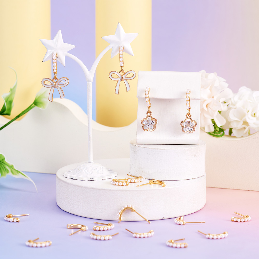 30 ชิ้น ตัวล็อกต่างหูทองเหลือง - Pearl Stud Earrings บทวิจารณ์และราคา