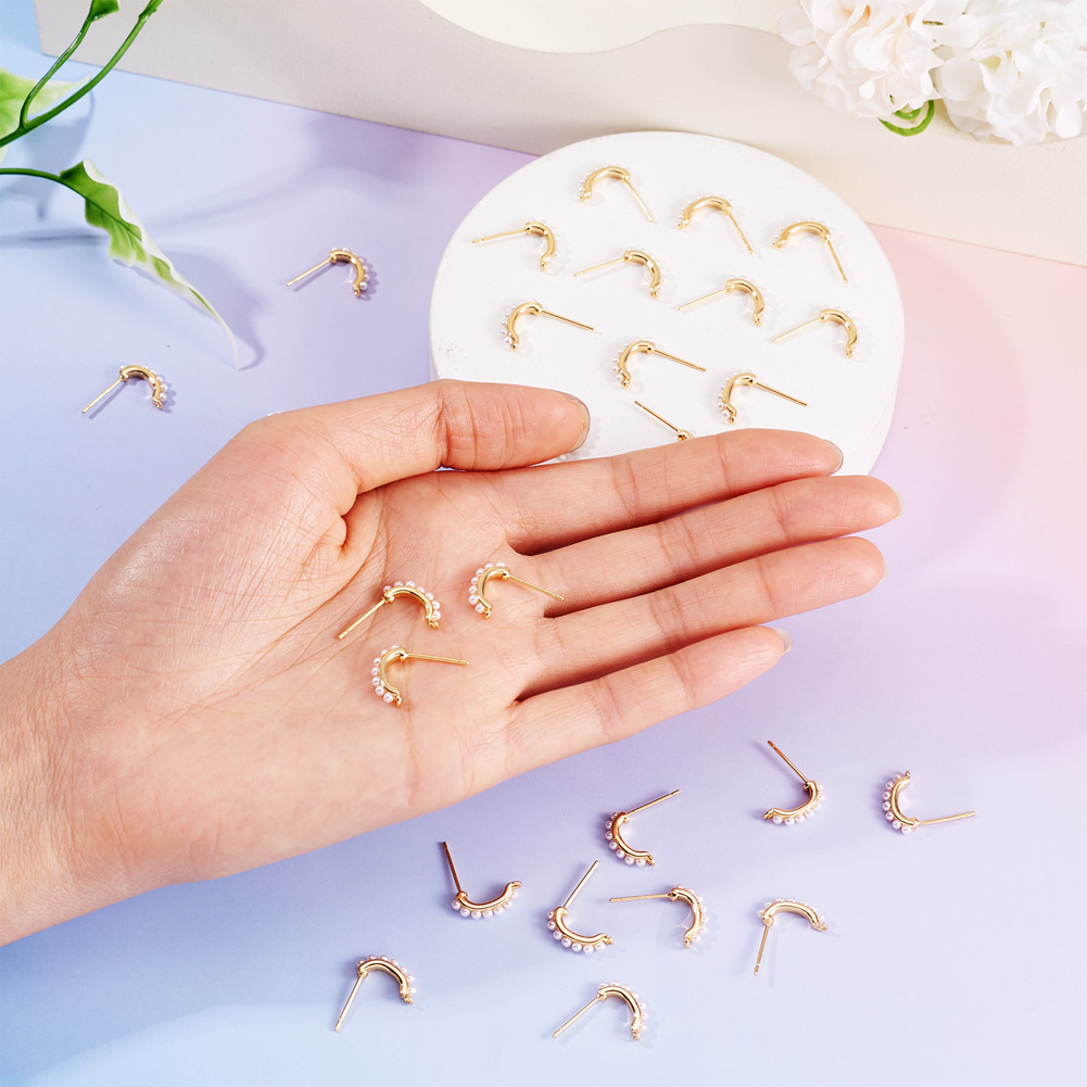 30 ชิ้น ตัวล็อกต่างหูทองเหลือง - Pearl Stud Earrings บทวิจารณ์และราคา