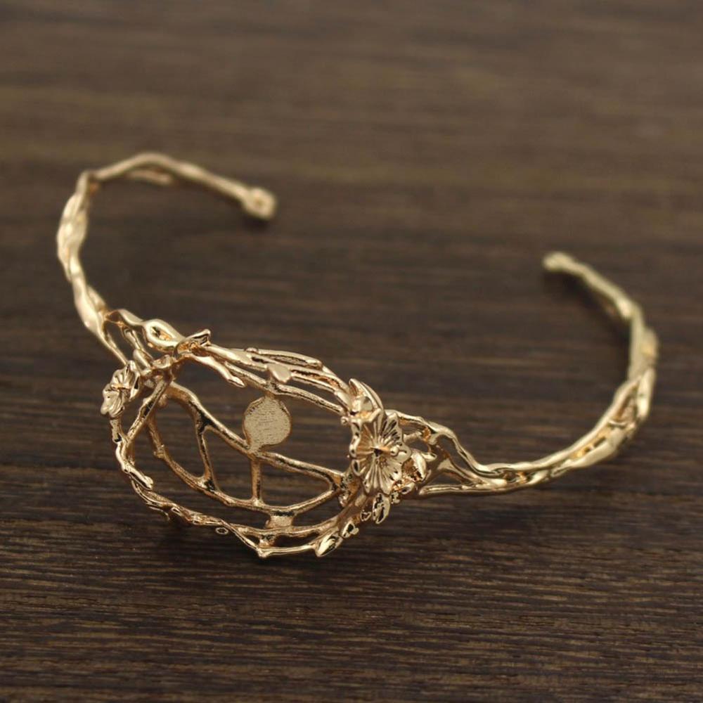 กำไลข้อมือรูปใบไม้ดอกไม้ 5 ชิ้ - Cuff Bangle Bracelet บทวิจารณ์และราคา