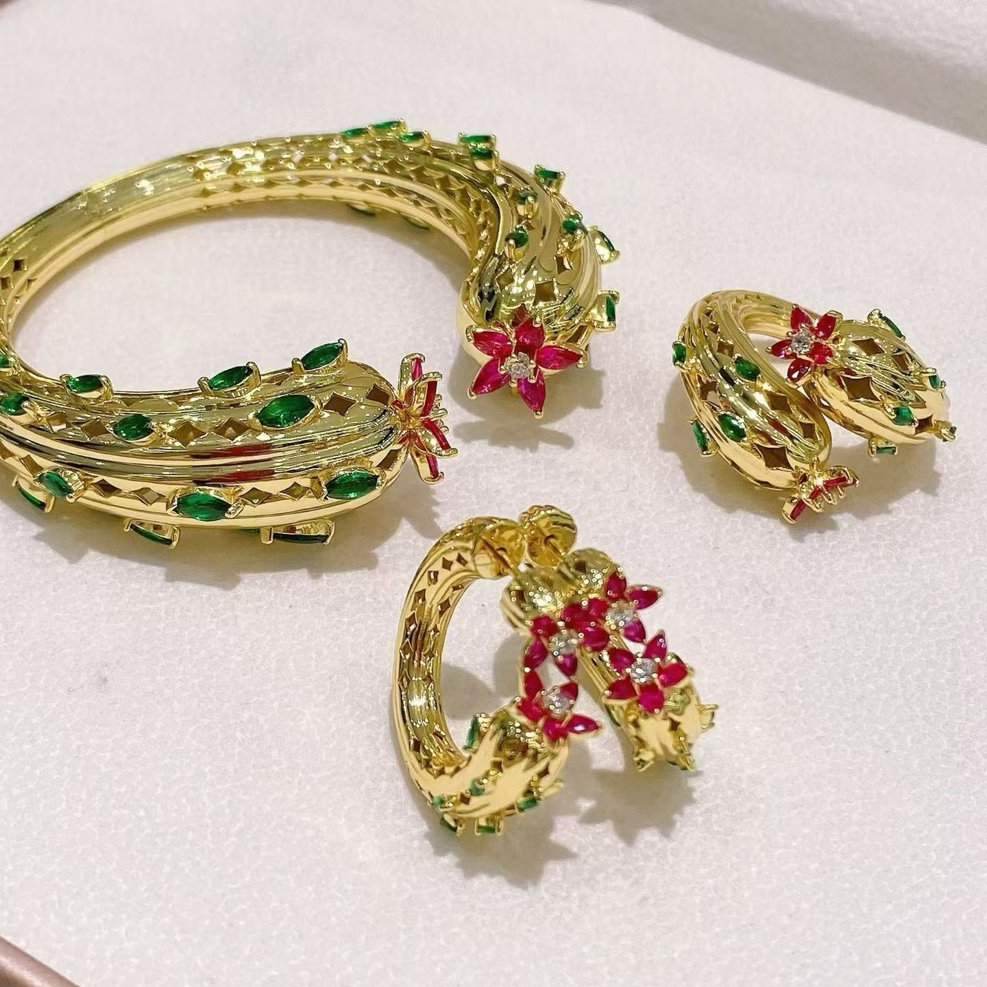 ชุดเครื่องประดับเงินแท้ 925 ปร - Cuff Bangle Bracelet บทวิจารณ์และราคา